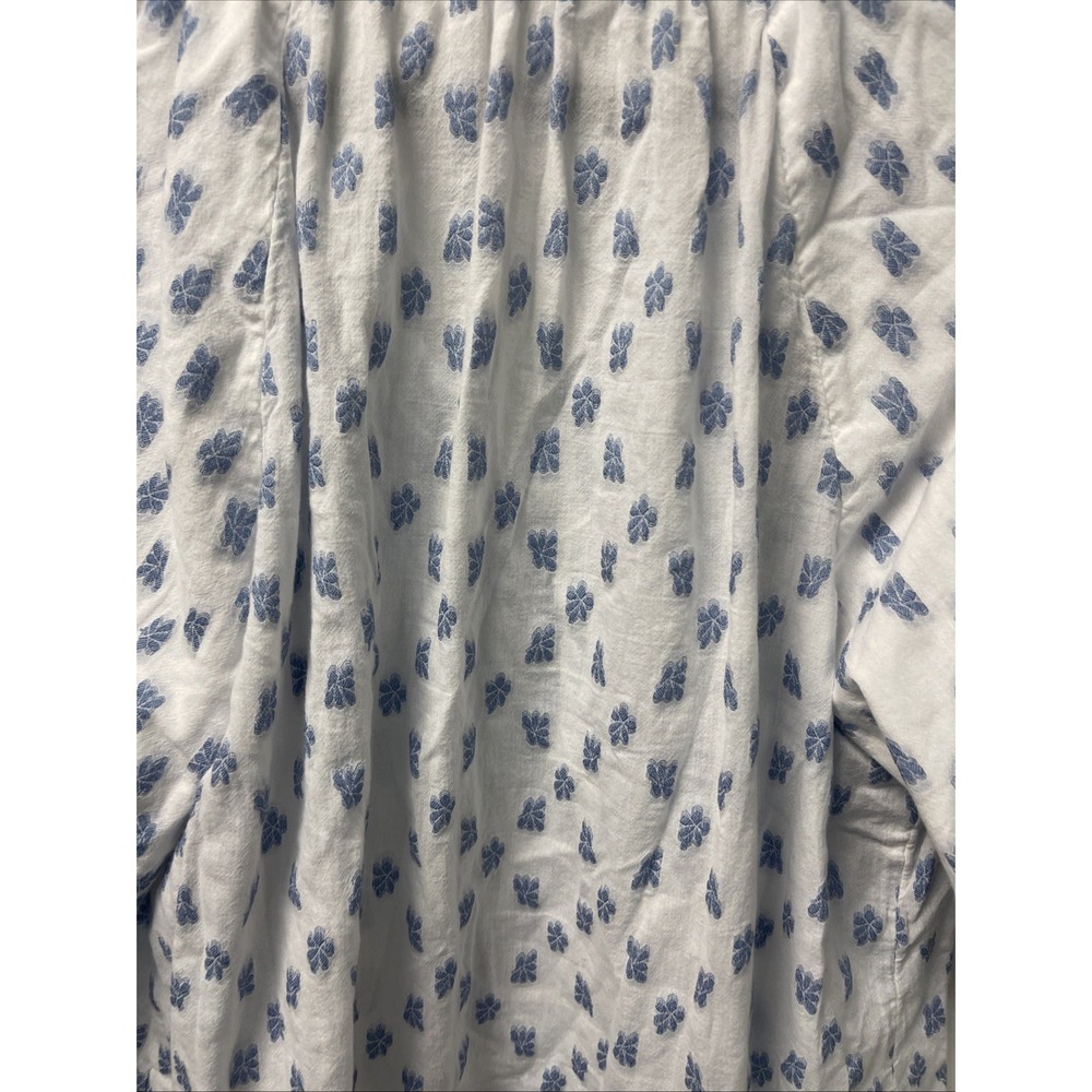 Sonoma Goods For Life Blouse Top Women's XL Blue Floral Rayon 3/4 Sleeve Peasant - Picture 13 of 13